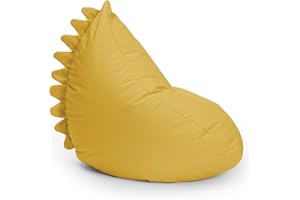 Lumaland Puf infantil Monster | Puf Animal Familia | Bolsa impermeable | Fácil cuidado | 80 x 80 x 70 cm, 2,9 kg [amarillo]