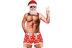Winwild Delantal de cocina Delantal de barbacoa Delantal de Navidad sexy para hombres como un divertido regalo de barbacoa para hombres