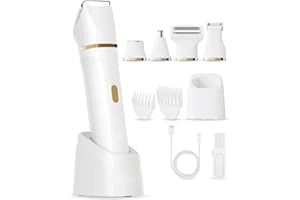 GIBOHOM Rasierer Damen, 5-in-1 Damenrasierer Elektrisch für Gesicht, Achseln, Beine, Arme und Bikinizone, Wiederaufladbarer Intimrasierer für Frauen, Nass/Trocken Bikini Trimmer, IPX7 Wasser, intimat