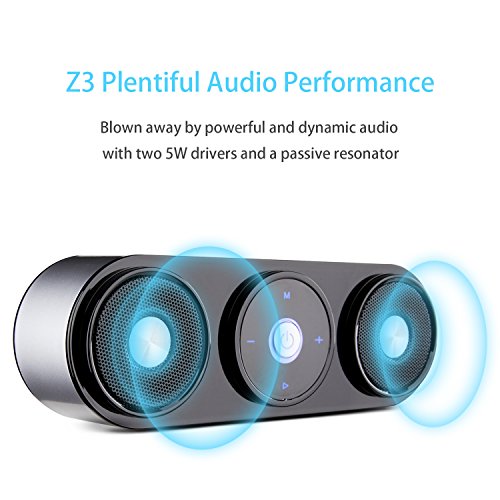 ZENBRE Altavoz Bluetooth  Z3 10W Altavoz Inal  mbrico Port  til hasta 20 Horas de Reproducci  n  Parlante para Computadora Dual-Driver con Potentes Graves Incluidos  Plateado 