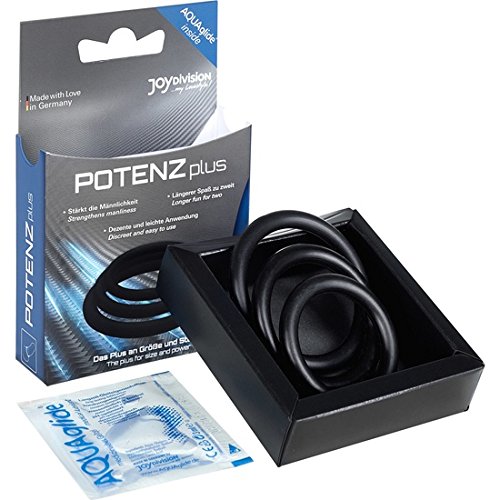 Preisvergleich Produktbild POTENZPLUS 3er Set Penisringe (S, M, L) - Schwarz