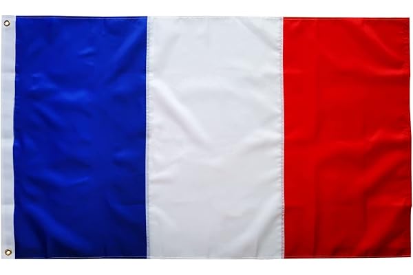 Drapeau francais 60x90cm-drapeau france avec œillets en laiton oxford 210D avec bandes cousues Qualité supérieure avec Couleurs Vives et Résistant à la décoloration, Pour l'extérieur et l'intérieur