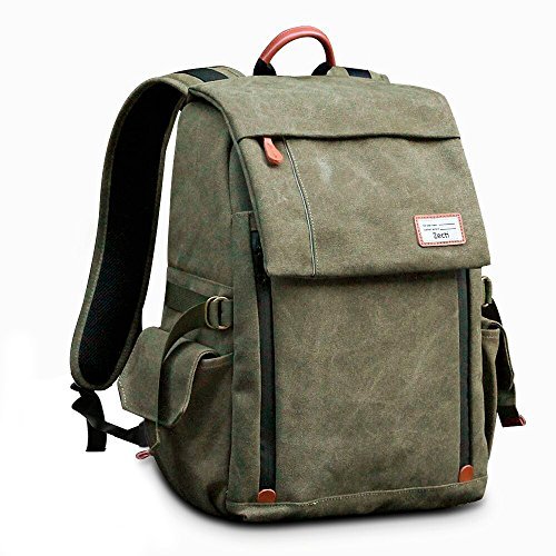 Zecti Mochila Profesional para Cámara Antigolpe e Impermeable Mochila fotografia para DSLR de Gran Capacidad Grande con Protector de Lluvia - Verde