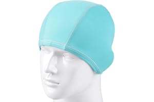 HUGESTORE Women Ladies Lycra Cloth Fabric Swimming Hat Swim Hat Cap Bathing Cap Blue