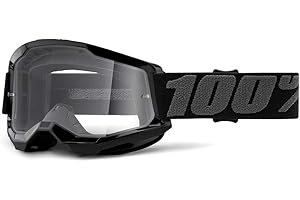 100 Percent STRATA 2 Goggle Black-Clear Lens, Adultos Unisex, Negro, ESTANDAR