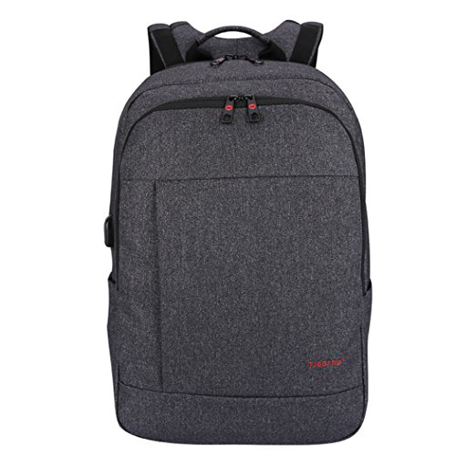 Kirando's Premium Business Computer Rucksack - Diebstahl-Sicherung - USB-Anschluss z.B. für Power-Bank - 2 Farben - bis 15,6 Zoll - Audio-Kabel Zuführung - Getränke-Halterung - Testsieger 2017