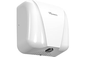 PLUSSEN Professionale Asciugamani Elettrico Automatico con fotocellula, Design Elegante Finitura in Acciaio Inox Asciugatura Rapida 7-10 Secondi,1800W