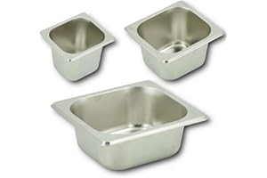 HOOZ GN Behälter 1/6 Edelstahl, 100 mm Höhe Warmhaltebehälter Essen, lebensmittelechter Gastronormbehälter aus Edelstahl, Abtropfen oder als Gareinsatz, Hitzebeständiger Gastro Behälter