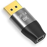CABLEDECONN Adaptateur Mini DP vers DisplayPort 8K(7680 x 4320)@60Hz 4K@144Hz DisplayPort 1.4 Transmission bidirectionnelle D