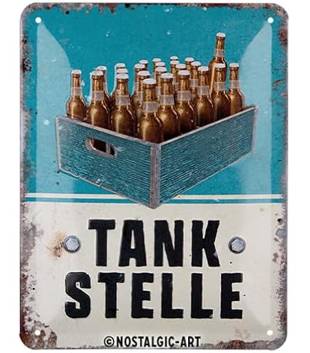 Retro Blechschild „Biergarten“ – 46 X 10 Cm, Metall, Vintage-Design, Mit Aufhänge-Löchern