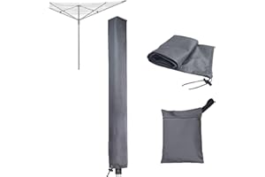 JCKEL PJDH Pokrowiec ochronny na obrotowe sznurki do prania suszarki, 16 x 16 x 165 cm wodoodporny 6000D Oxford obrotowe pokrowce na sznurki do prania, szary