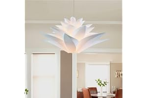 ZHBOTAOLANG Kit de Bricolage Lily Lotus Led Plafonnier Lustre IQ PP Pendentif Suspendu Lampe Abat-Jour Abat-Jour De Suspension pour Salon Chambre Étude Salle À Manger Décor Éclairage Blanc (sans ampoule)