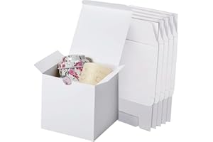 HXXWEUS Boîtes Cadeaux Papier Kraft, 15 Pcs Boîtes en Carton, 5 x 5 x 5 cm Boîte Cadeau Pliable avec Couvercle, Boîte Cadeau Carré pour Fêtes, Mariages, anniversaire
