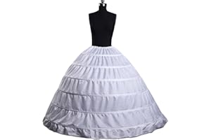 BYNYXI 6 obrączek, spódnica, sukienka ślubna, halka, długa, biała, halka, halka, halka, długość do ziemi, vintage, krynolina, duża spódnica do sukni wieczorowej, sukienki balowej