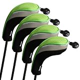 golf hybrid 2020 4pcs/set Andux funda de palo de golf híbridos set de 4 con intercambiable No. etiqueta MT/hy05 (Negro/verde)