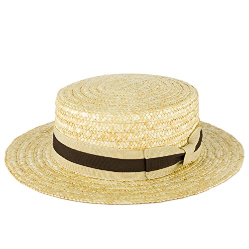 ZAKIRA Straw Boater Hat Handmade in 