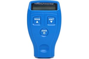 DEER PLATZ Spessimetro per Vernice Auto, Portatile Digitale LCD Misuratore di Spessore del Rivestimento, Metro Base in Alluminio Ferro Auto Tester(Blu)