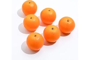 Veryhome - Juego de 6 Piezas de plástico Artificial para el hogar, la Cocina, la Fiesta, la decoración del Festival, Pantalla Realista (Naranja, 6 Piezas)
