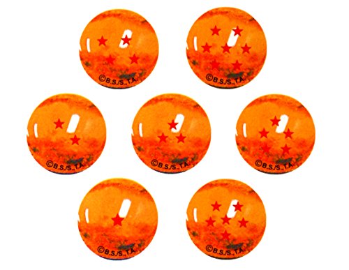 Canicas Dragonball Z, 7 bolas de cristal 22mm con estrellas