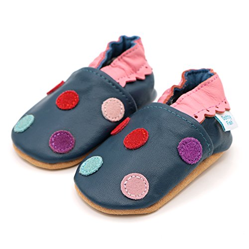 Weiche Baby und Kleinkind Lederschuhe – Dotty Fish – Mädchen – Punkte-Design - 4