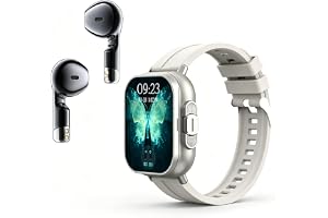 Smart Watch with Earbuds, 2,01 HD Smartwatch Health and Fitness Tracker för Män Kvinnor (svara/ringa samtal) Fitness Watch Fo