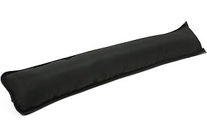 Marilyn Bed & Bath Plain Fabric Draught Energy Saver Excluders Draft Insulator Draft Stopper For Door Window Hallway (Black, 2)