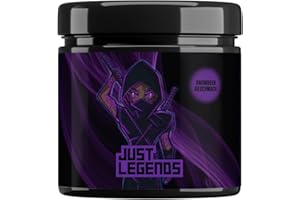 Just Legends Performance Booster | Gaming Energy Drink | auf Pulverbasis | mit Koffein | ohne Zucker | mit Vitaminen | wenig Kalorien | vegan | 50 Portionen (400 g, Blackberry)