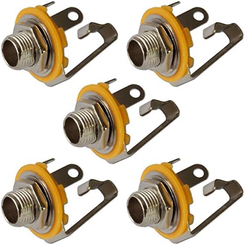 6.35mm 1/4" Jack Mono Open Chassis Panel Mount Female Socket Connector x 5