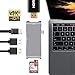 Produktbild USB Typ C Hub, LUCKYDIY USB-C Adapter mit HDMI 4K + 2 USB 3.0 Ports + Netzteil + Kartenleser f¨¹r MacBook Pro 2016/2017 / Chrome Chrome / andere Gerte vom Typ C