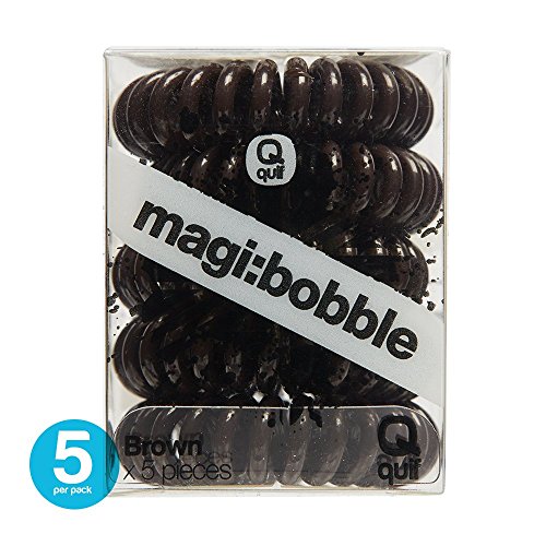 Magi Hair Bobble Traceless Hair Ring And Bracelet - Brown Invisible Hair Bobble Pack of 5, Pain Free Hair Band, Reduces Split Ends
