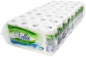 64 Rollen Vella Toilettenpapier, 3-lagig, Zellstoff weiß, 150 Blatt je Rolle