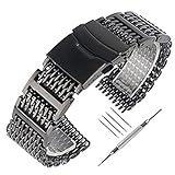 Yisuya Uhrenarmband, 20 mm, Edelstahl, Faltschließe, Uhrenarmband 2,0 cm