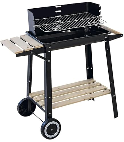 Barbecue A Carbonella Blinky Rondy-48 Con Ruote – Diametro 48 Cm – Piano Cottura Cromato