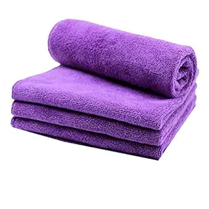 Sheen Microfiber Vehicle washing Cloth || Vehicle washing cloth || GSM 300 || Size 35X75 || Microfiber Cleaning Cloth (PURPLE, 3 PACK)