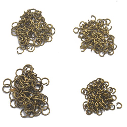 Preisvergleich Produktbild 400pcs Spaltring Biegering Federringe Ösen offen 5 / 6 / 7 / 8mm Bronze
