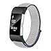 Produktbild Altsommer Armband 6 Farben für Fitbit Charge 2 (140mm-170mm) Nylon Atmungsaktiv,Schweißfrei Armband Uhrenarmbänder Bracelet Armband Gewebtesv Nylon Uhrenarmband fü Damen Herren (Navy)