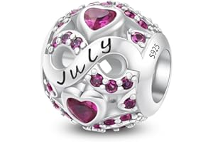 Aurevella Birthstone charms 925 Sterling Silver Pendant Suitable for Pandora Bracelets and Necklaces, Birthday Mother's Day Women's Jewelry Gifts