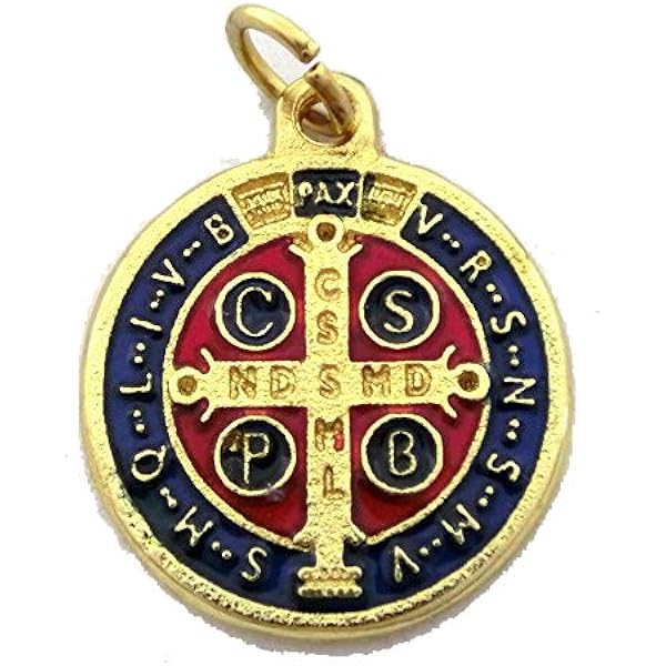 40 Ciondoli San Benedetto In Ottone - 13mm Per Gioielli Fai Da Te, Protezione Spirituale - Foto 6