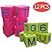 Produktbild Makro Giant 8,1 cm Alphabet Würfel 12er Set Neon Rot Neongelb Lernsprache Mathematik Lernhilfen Arabische Zahl 0-9 Spielzeugziegel Spielwürfel