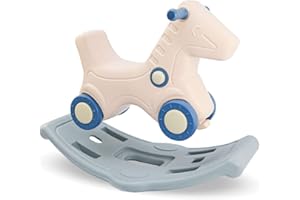 LittleTom 2-in-1 Schaukelpferd und Rutscher für Kinder ab 1 Jahr - Baby Schaukeltier Indoor Outdoor