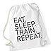 Produktbild Eat Sleep Train Repeat Gymsack White Certified Freak