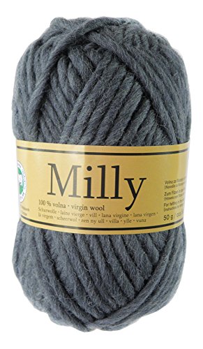 Filzwolle MILLY 50 g #17 grau meliert, Wolle zum Strickfilzen 100% Schurwolle