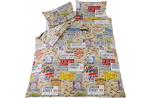Travel Memento Multicoloured Bedding Set - Kingsize.