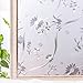 Produktbild CottonColors Fensterfolie Sichtschutzfolie 3D Dekofolie statisch selbstklebend Anti UV milchglas Fensterfolien DIY geeignet für Küche Rote Blumen badezimmer, 3Ftx6.5Ft (90CMx200CM)