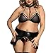 Produktbild ABsoar Negligees Damen Dessous Frauen Plus Größe Schwarz Leder Unterwäsche Mode Kostüme Nachtwäsche Dessous Set Lingerie