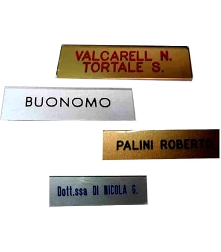 Targhetta Porta Personalizzata 2,5x7 Cm - In Plastica Con Biadesivo, Incisione Inclusa