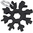 MIMIVIVA 18 in 1 Snowflake Multitool, Stainless Steel Multifunction Tool, Hex Wrench, Screwdriver, Allen Key, Bottle Opener, Best EDC Tool, Gift for Christmas (Black)