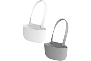 FIBOUND 2 Piezas Cesta Colgante Escurridor, Cesto Colgante Escurreplatos Cocina, Portaesponjas Colgantes Fregadero, Estante Fregadero, Mantenga Secas Las Esponjas, Toallas y Jabones (Blanco+Gris Oscuro)