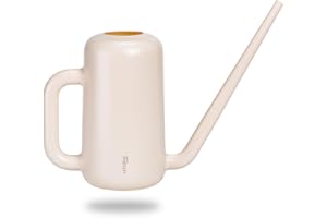 ‎PLASTIA Plastia Gießkanne klein für den Zimmerpflanzen 1,8 L - Blumengießkanne aus recyceltem Kunststoff - Giesskanne mit langem Ausgießer für einfache Bewässerung, Elfenbein