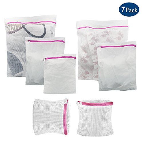 [7er Set] iCozzier Wäschenetze mit großem hochwertigem Reißverschluss Wäschebeutel für Kleidung, Unterwäsche, Socken, BHs, Feinwäsche, Unterwäsche, Pullover usw